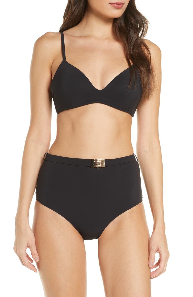 Tory Burch High Waist Bikini Bottoms, Alternate, color,