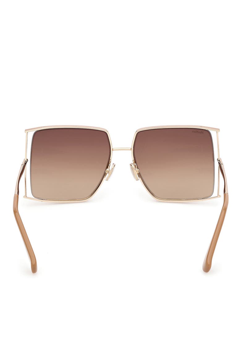 68mm Gradient Oversize Rectangular Sunglasses, Alternate, color, GOLD/ CAMEL BROWN / GRAD BROWN