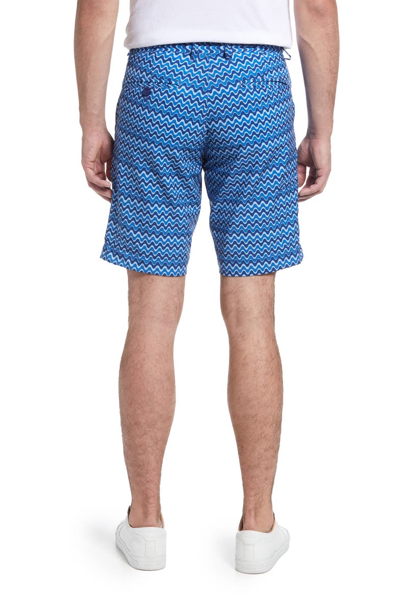 Print Golf Shorts, Alternate, color, NAVY ZIG ZAG WAVE