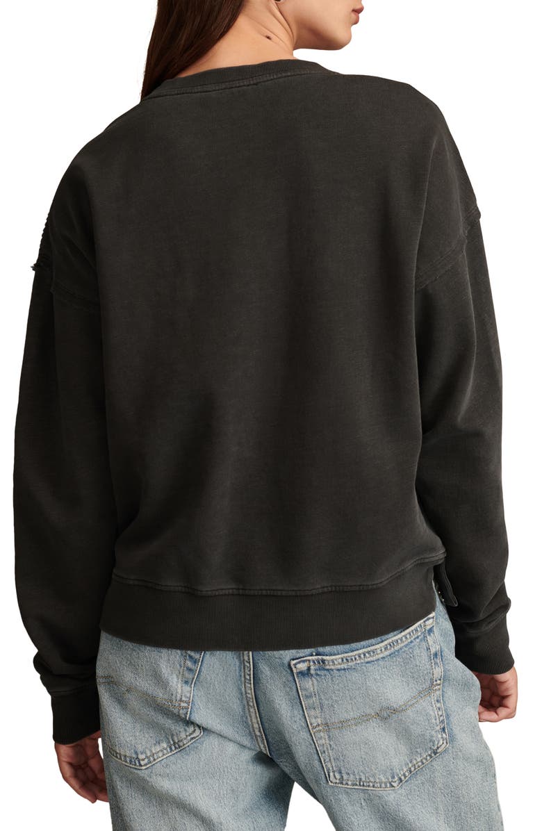 Lucky Brand Pintuck Henley Sweatshirt, Alternate, color, 