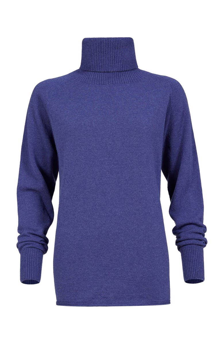 Celtic & Co. Geelong Wool Slouch Turtleneck Sweater, Alternate, color, Indigo