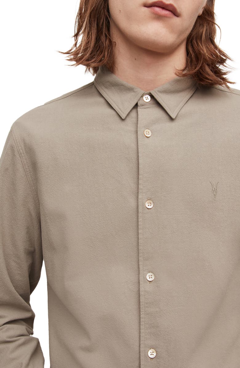 AllSaints Lovell Cotton Button-Up Shirt, Alternate, color, 