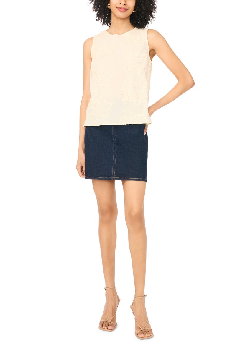 Floral Boxy Sleeveless Top, Alternate, color, SAND DRIFT