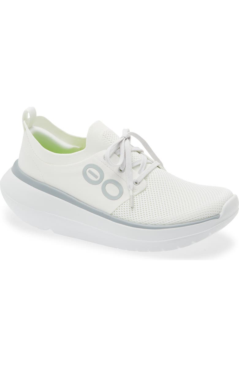 Oofos OOmy Stride Sneaker, Main, color, White