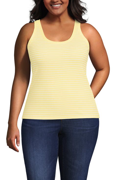 Plus Size Pointelle Rib UNeck Tank