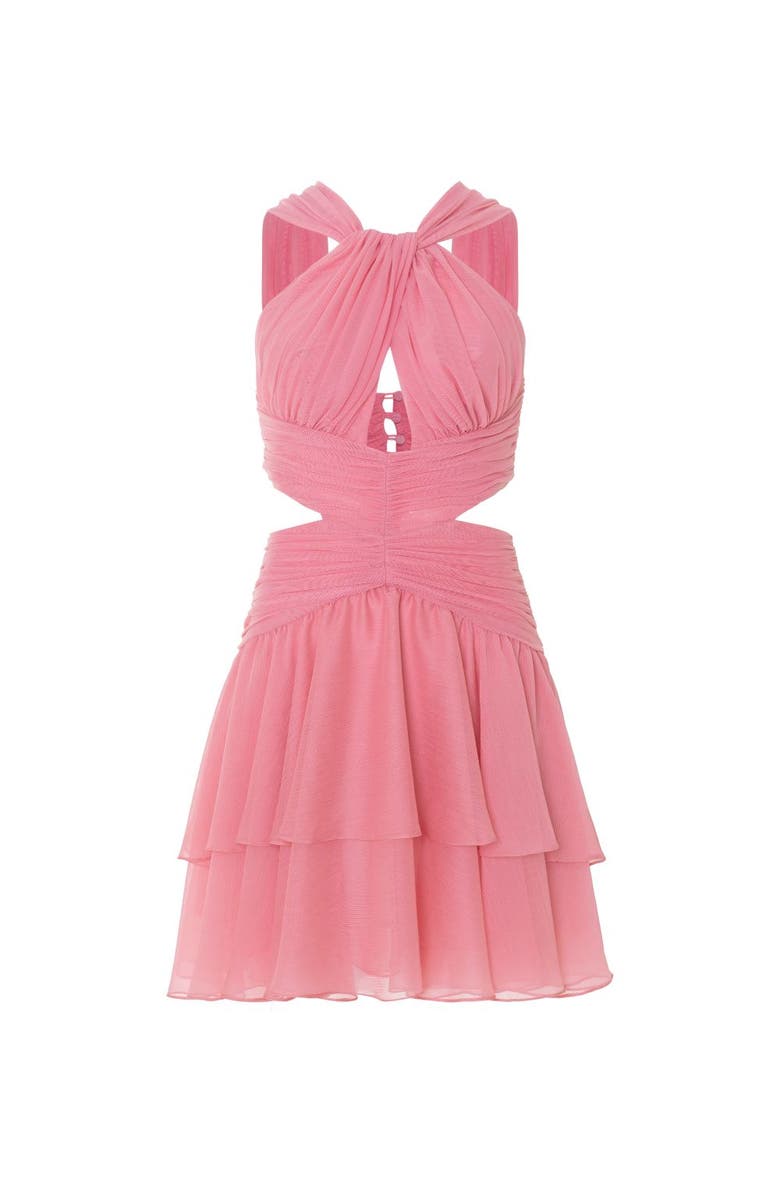 PatBO Silk Plisse Essence Halterneck Mini Dress, Main, color,