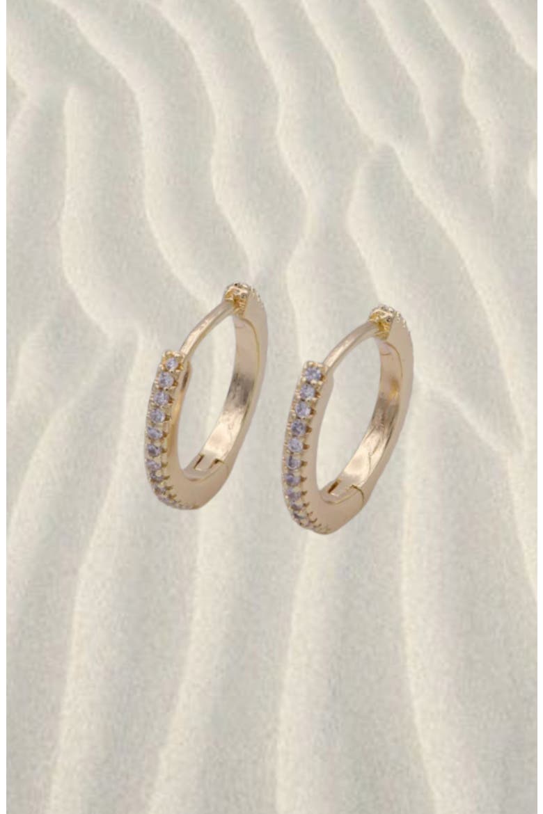 Divine Light Huggie Hoop Earrings, Alternate, color, GOLD