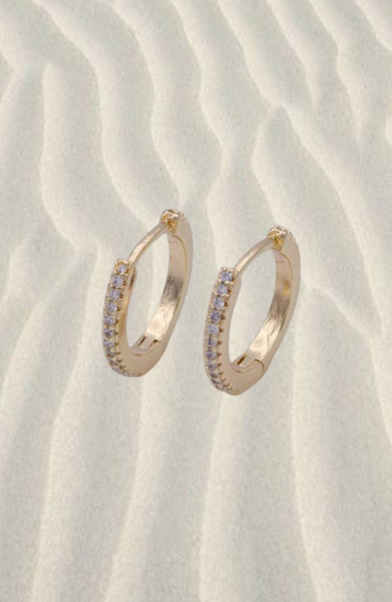 Child of Wild Divine Light Huggie Hoop Earrings, Alternate, color, Gold