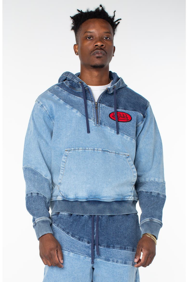 Swirl Quarter Zip Hoodie, Main, color, Listener Wash