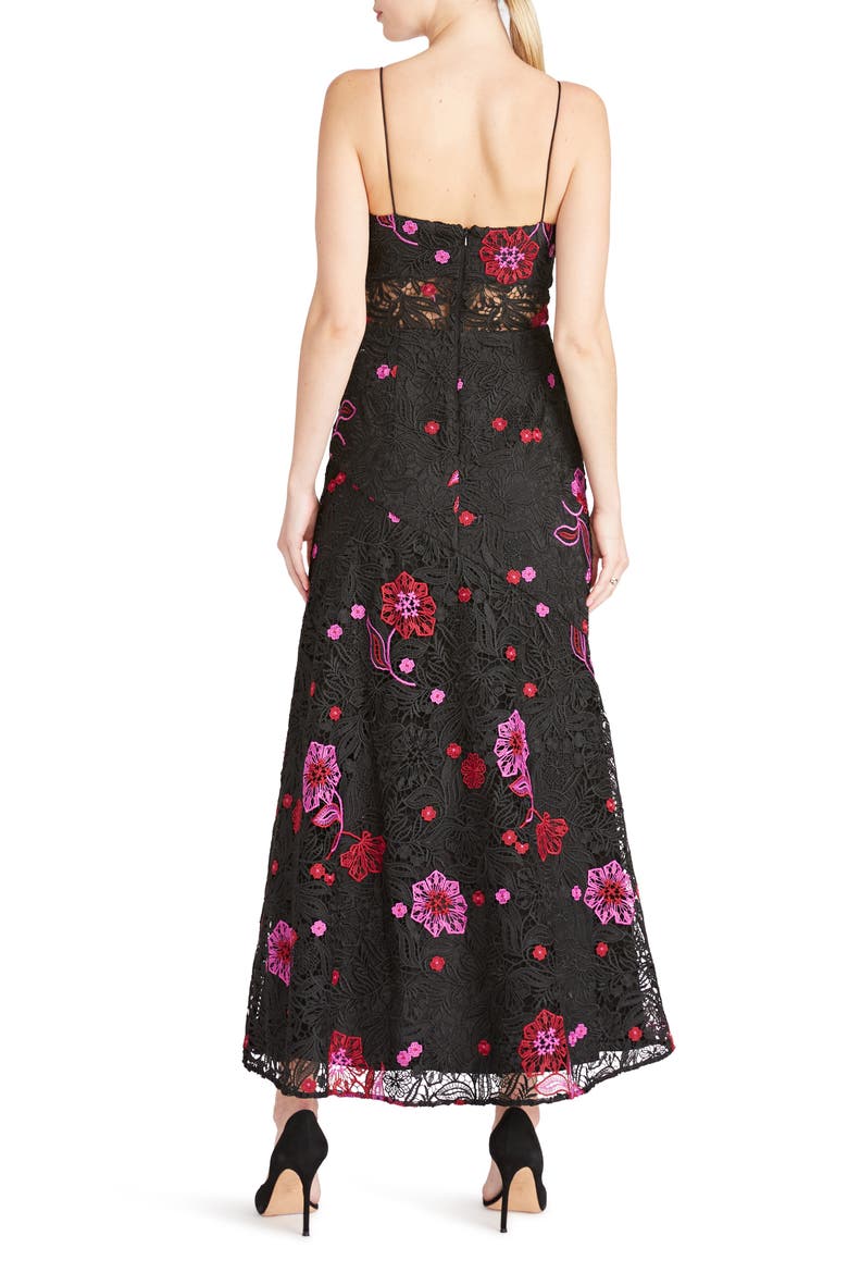 Sleeveless Embroidered Lace A-Line Dress, Alternate, color, BLACK MULTI