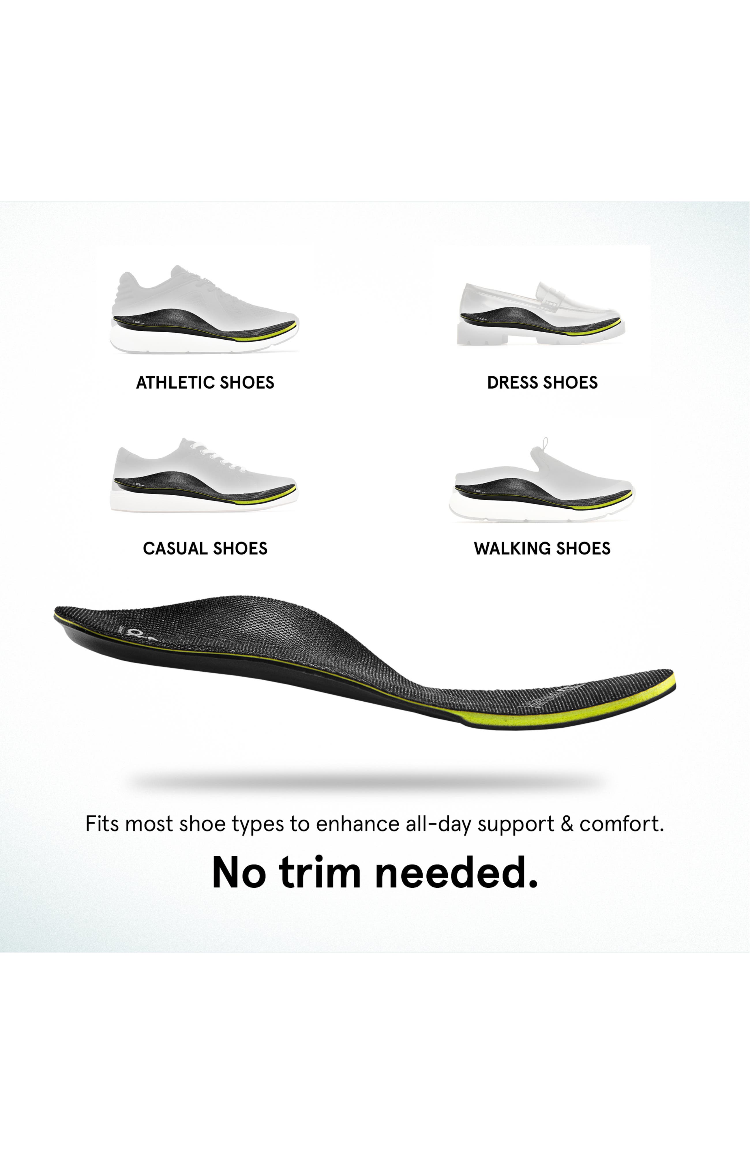 Premium Orthotic Mens Neutral Insole, Alternate, color, Black