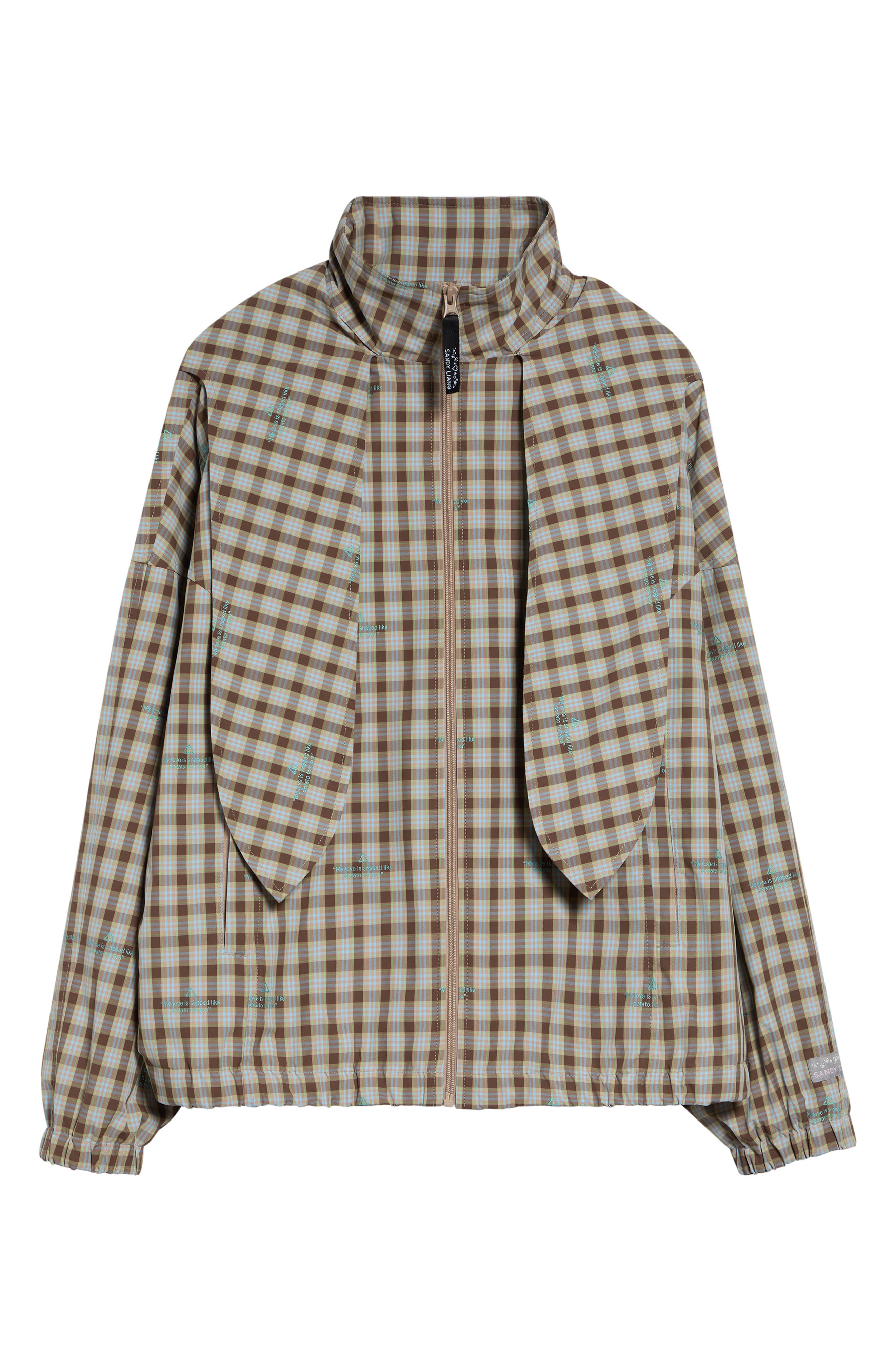Sandy Liang Eddy Plaid Jacket with Bonnet Hood (Women) | Nordstrom