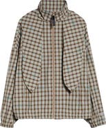 Sandy Liang Eddy Plaid Jacket with Bonnet Hood
