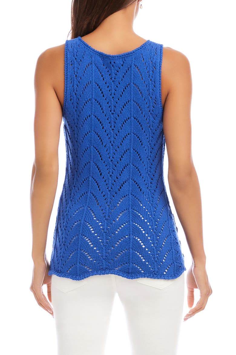 Pointelle Cotton Sweater Tank, Alternate, color, BLUE