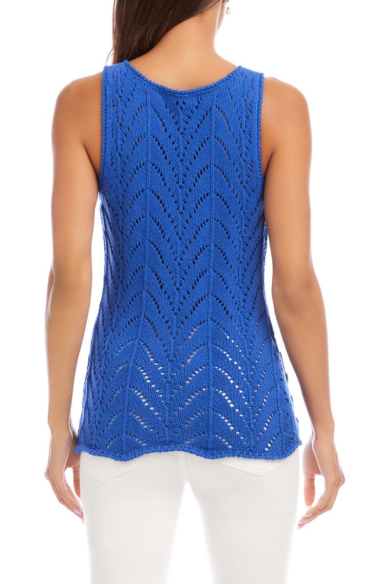 Karen Kane Pointelle Cotton Sweater Tank, Alternate, color, Blu
