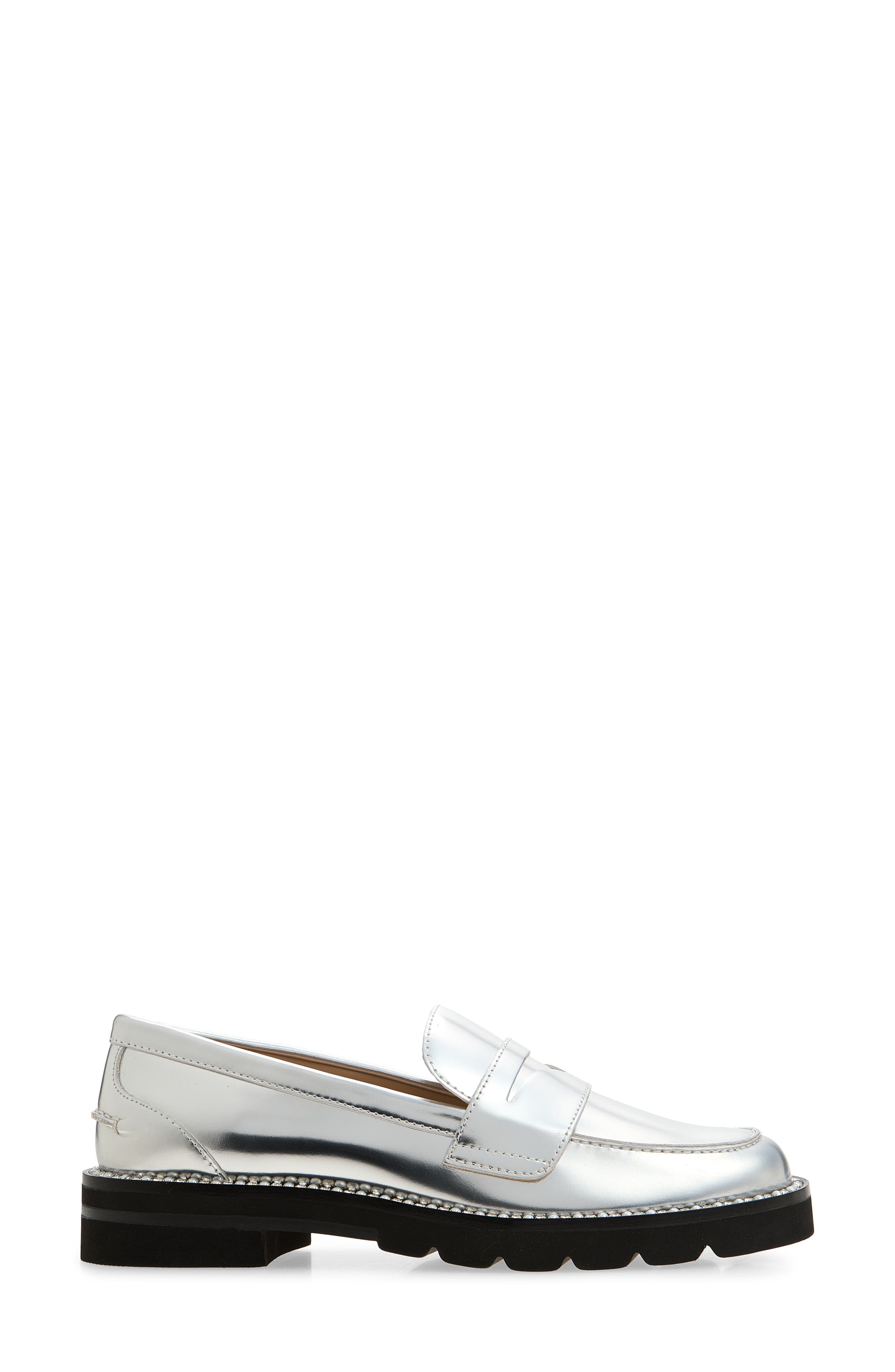 Monty Leather Loafer, Alternate, color, SILVER