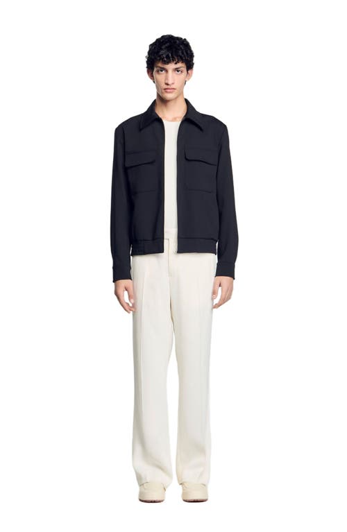 Sandro Zip-up Jacket In Black