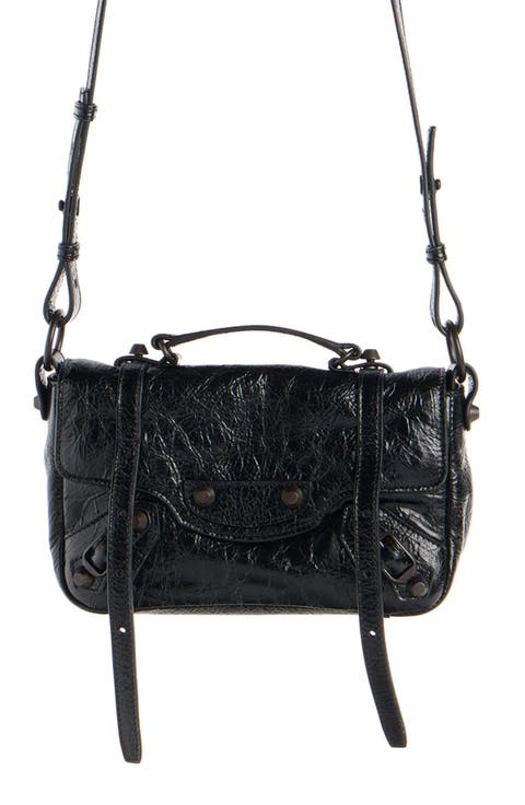 Nano Le City Flap Crinkle Leather Crossbody Bag