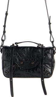 Balenciaga Nano Le City Flap Crinkle Leather Crossbody Bag