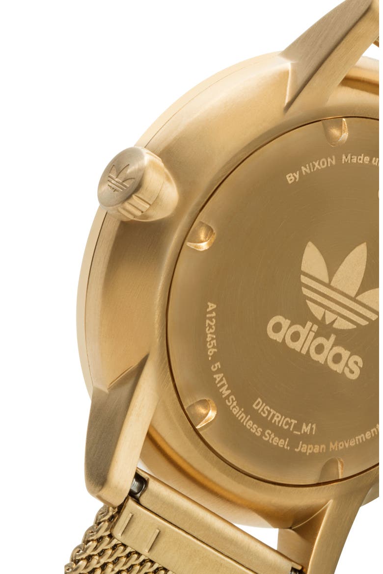 District Milanese Bracelet Watch, 40mm, Alternate, color, GOLD/ BLACK