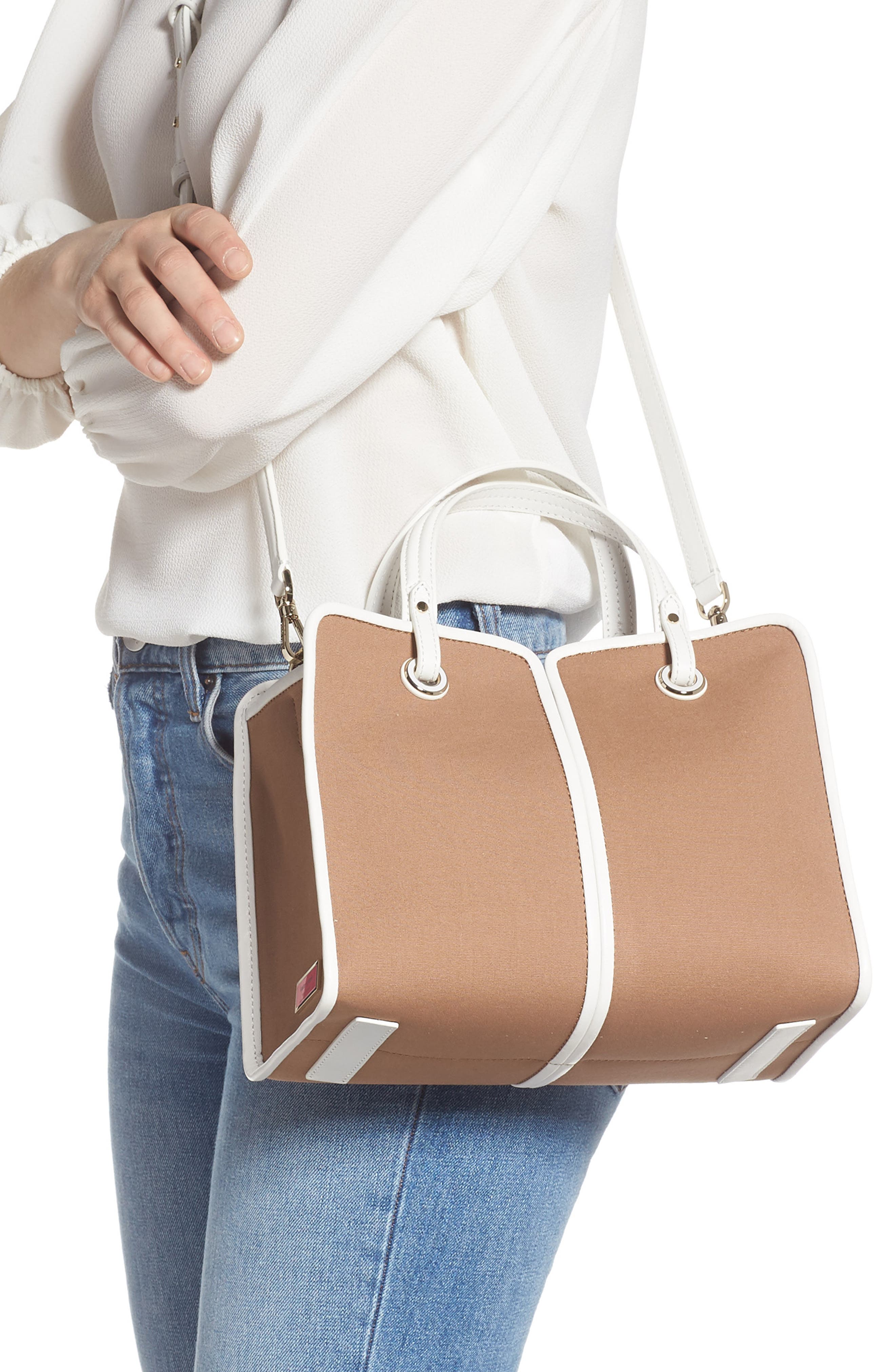medium sam canvas satchel, Alternate, color, TOASTED ALMOND