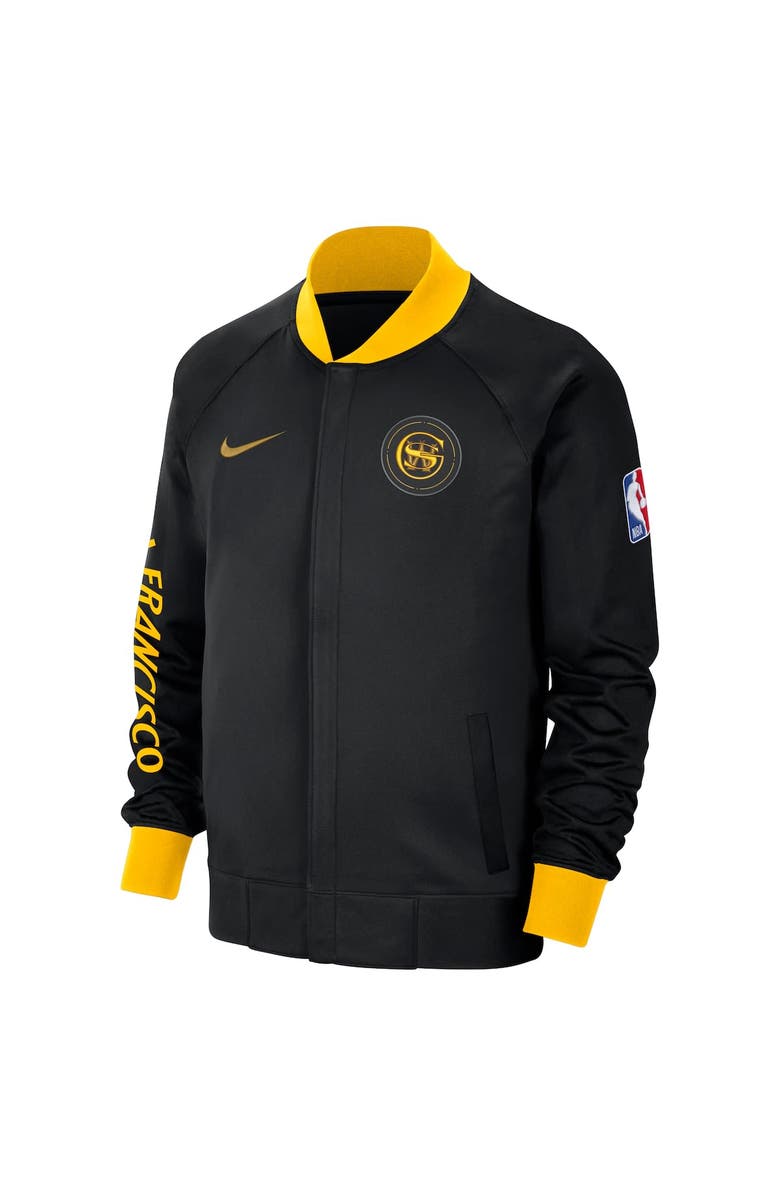 Nike Men's Nike Black Golden State Warriors 2023/24 City Edition Authentic Showtime Performance Raglan Full-Zip Jacket, Alternate, color, 