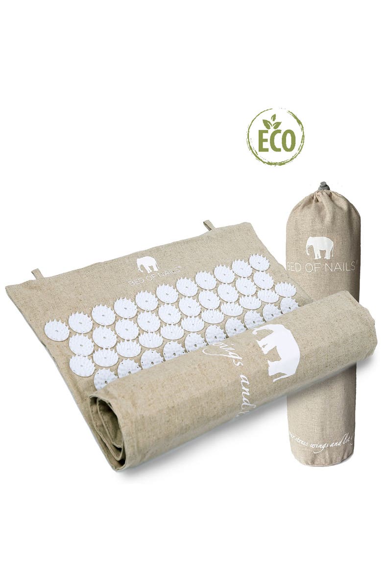 BED OF NAILS Bon ECO Travel Mat Original Acupressure Design with 6000 Precision Nails, Main, color, NO COLOR