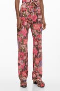 Desigual Patchwork Print Straight Leg Jeans