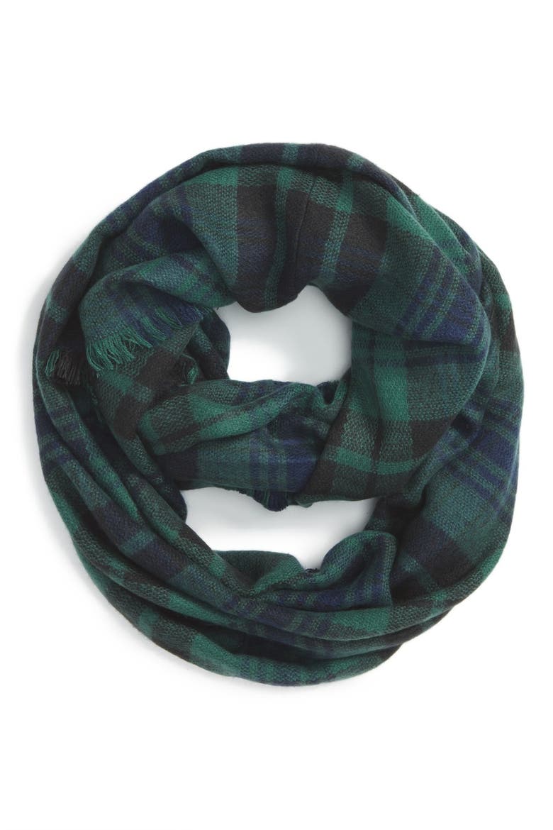'Heritage' Plaid Scarf, Main, color, NAVY/ GREEN