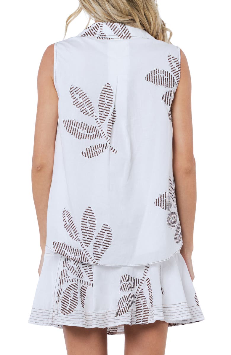 CIEBON Minah Leaf Embroidery Sleeveless Top, Alternate, color,