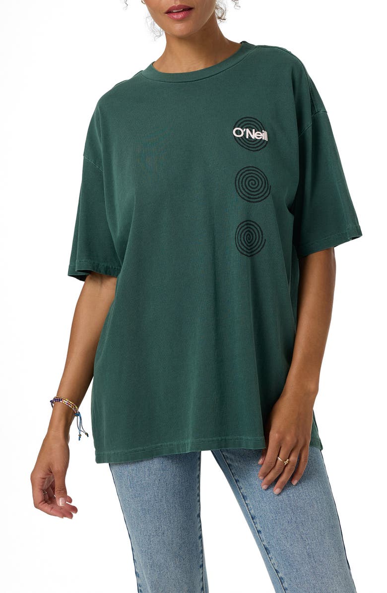 O'Neill OG Fish Eye Oversize Cotton Graphic T-Shirt, Main, color, Dark Forest