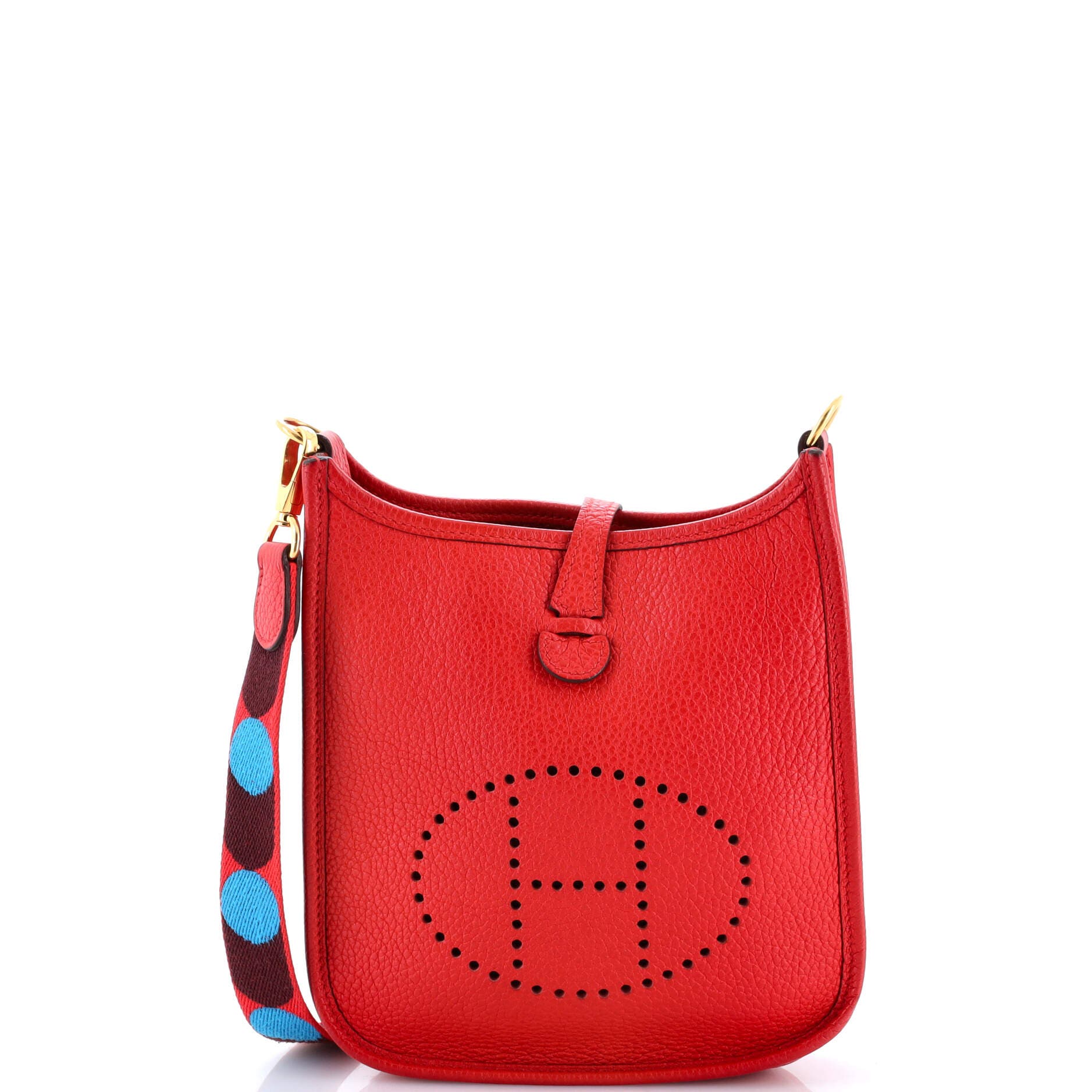 Pre-Owned Hermes Evelyne Bag Gen III Clemence TPM, Main, color, Rouge De Coeur