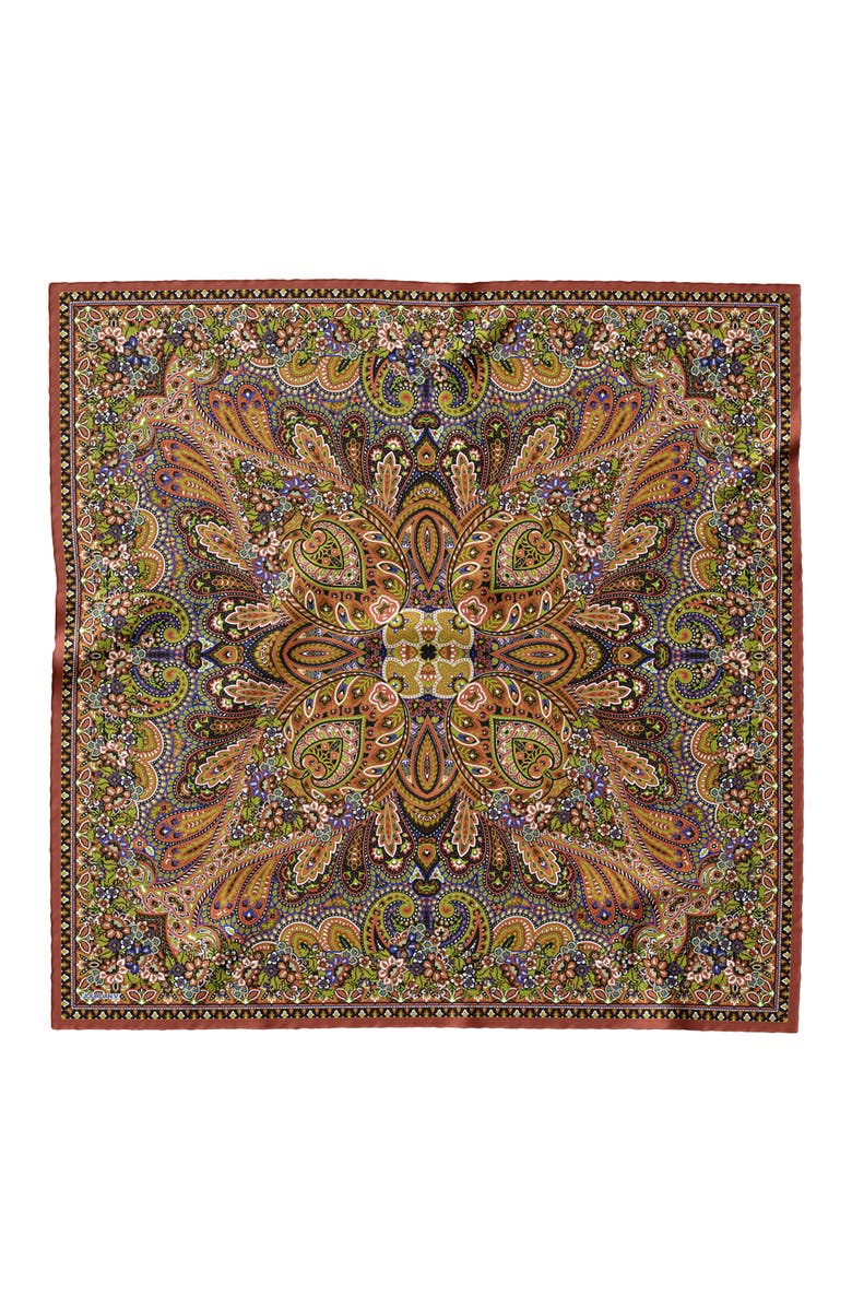 Elizabetta Helena - Large Silk Scarf for Women, Alternate, color, Rust