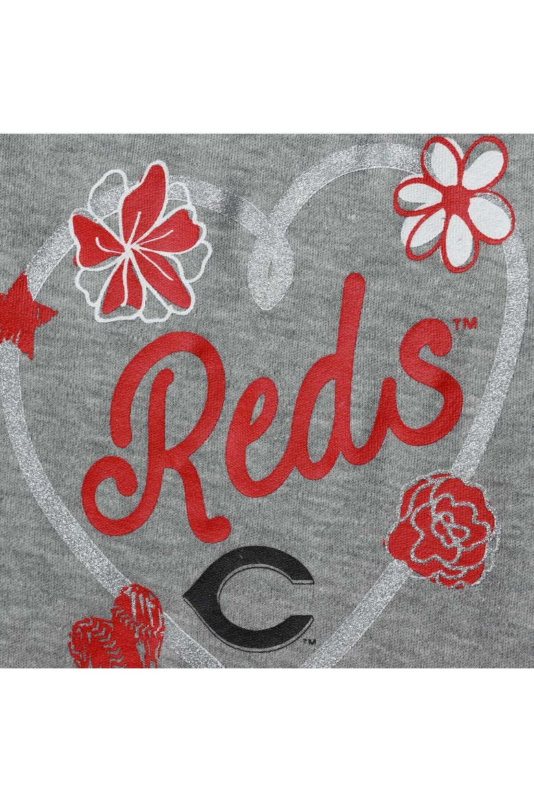 Girls Newborn & Infant Red/White/Heathered Gray Cincinnati Reds 3-Pack Batter Up Bodysuit Set, Alternate, color, Red