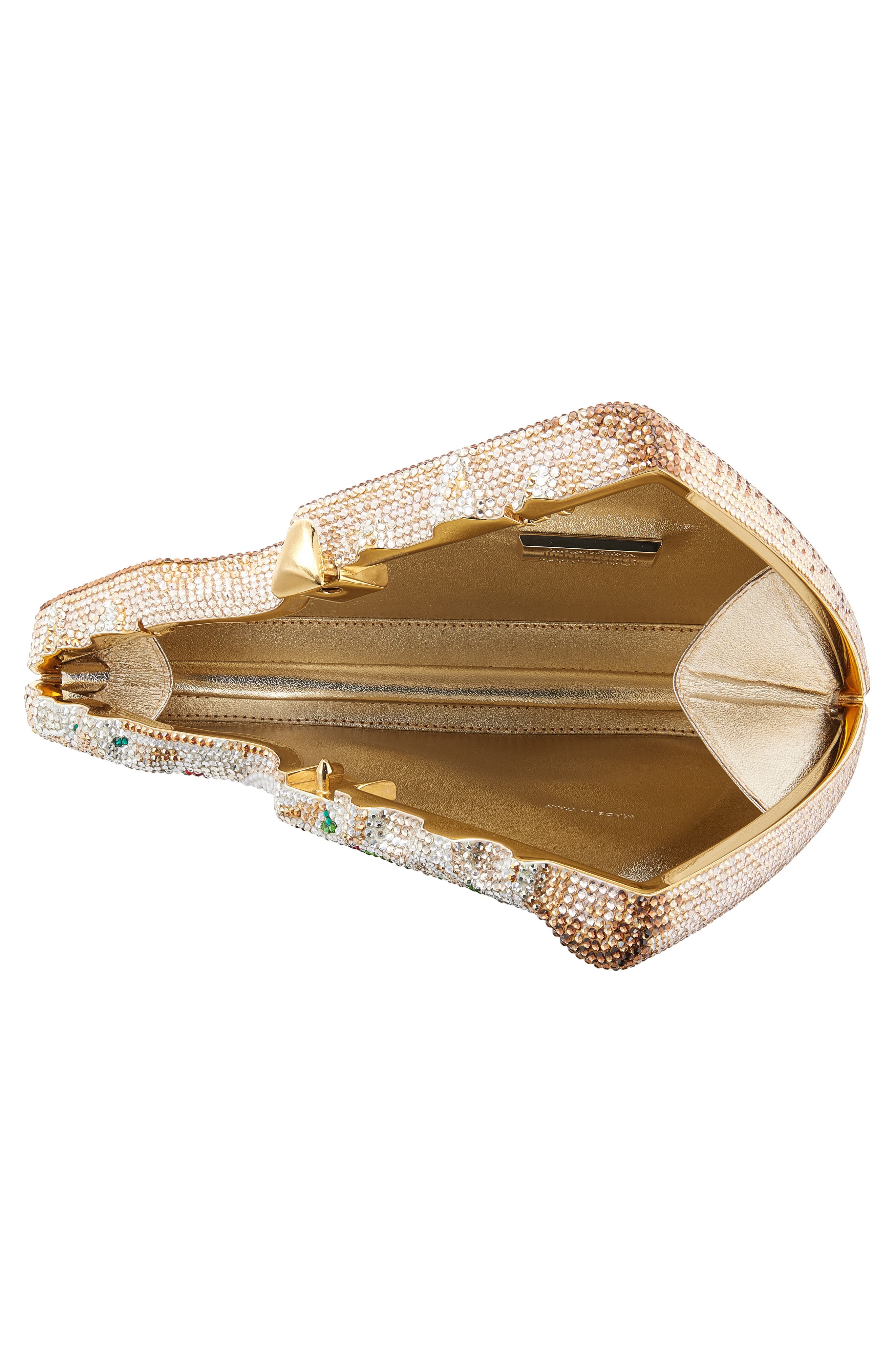 JUDITH LEIBER COUTURE Margherita Pizza Crystal Clutch, Alternate, color, Champagne White Opal Multi
