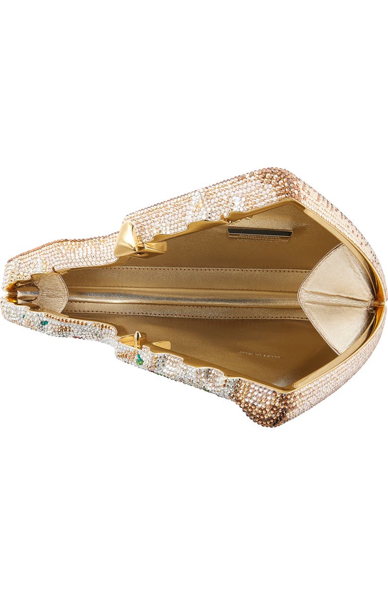 JUDITH LEIBER COUTURE Margherita Pizza Crystal Clutch, Alternate, color, Champagne White Opal Multi