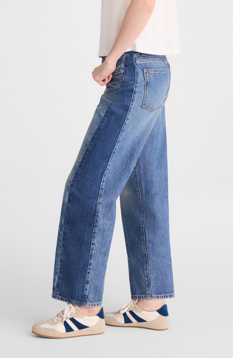 Madewell Pieced Barrel Leg Jeans, Alternate, color, Linden Wash