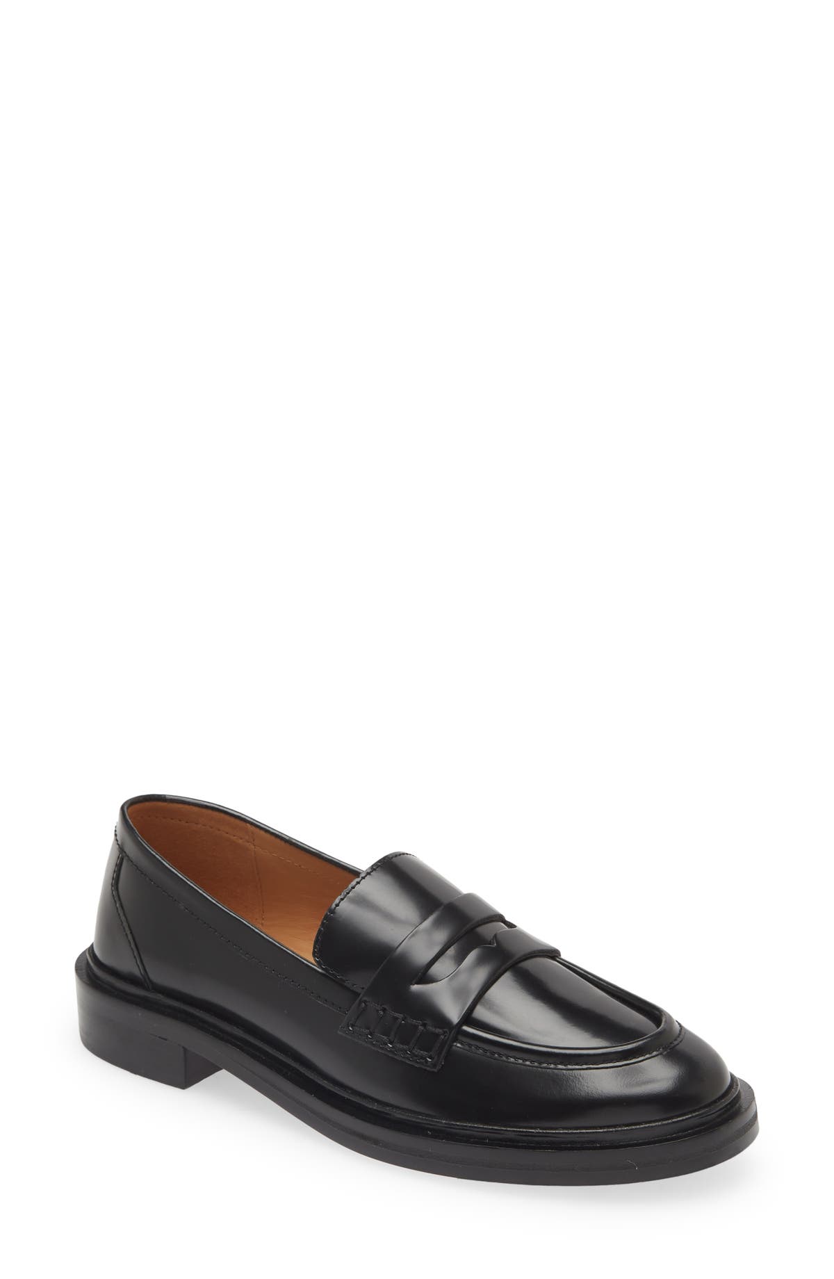 Madewell Vernon stacked-heel penny loafer in leather