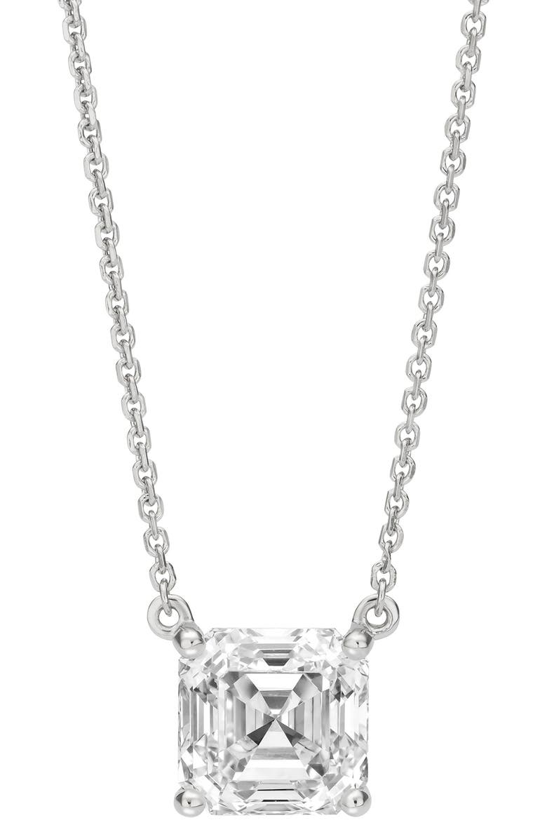 LIGHTBOX 2-Carat Lab-Grown Asscher Cut Diamond Pendant Necklace, Main, color, 