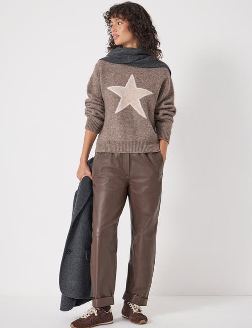 Hush Wool Blend Star Jacquard Sweater In Brown