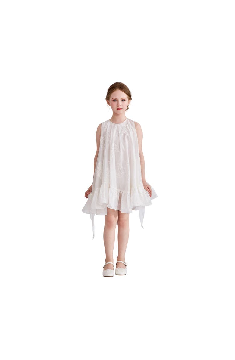 Tulleen Marcelline Ruffle Hem Dress, Alternate, color, White