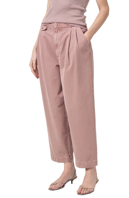 Agolde Becker Pleated Relaxed Fit Twill Chinos In Spider Lily