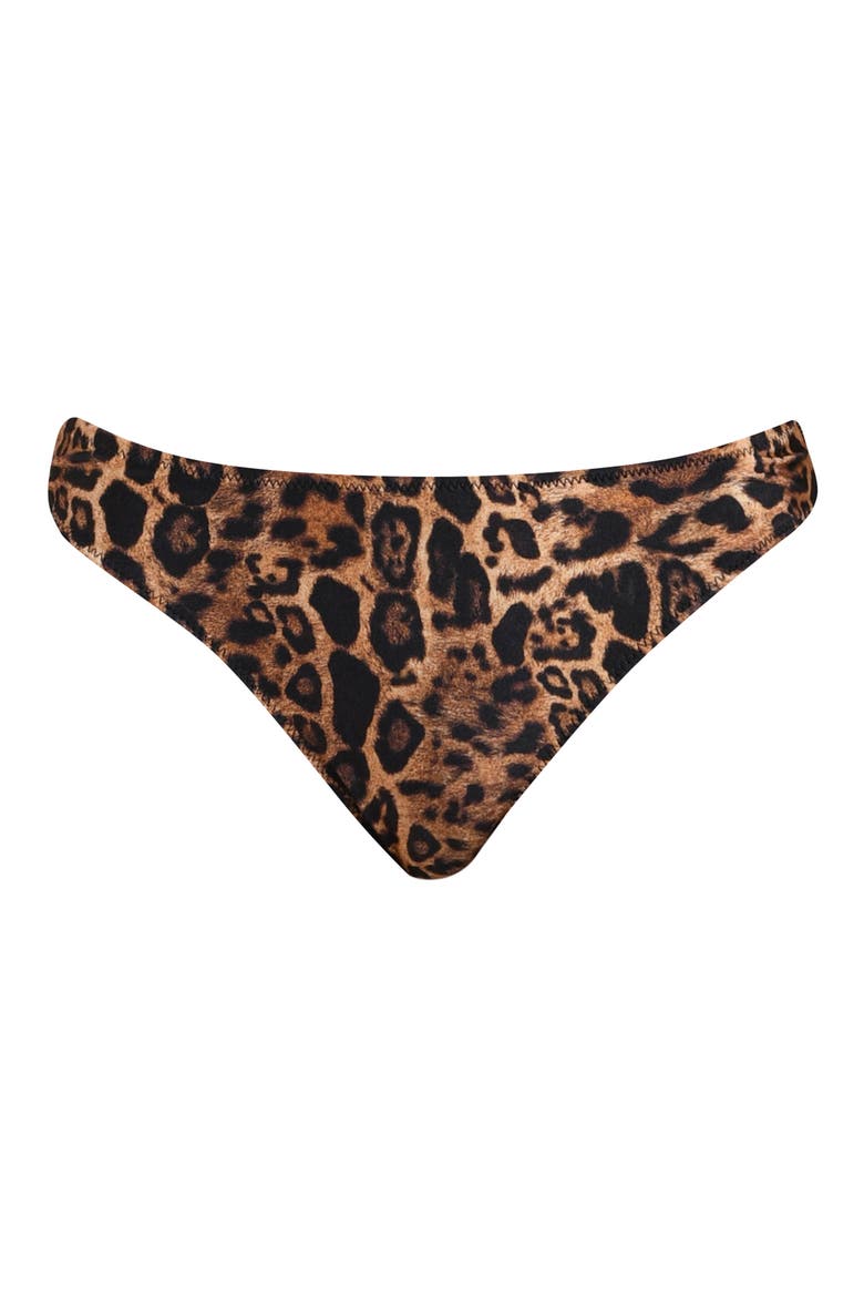 Nicole Patch Leopard Print Bikini Bottoms, Alternate, color, NATURAL