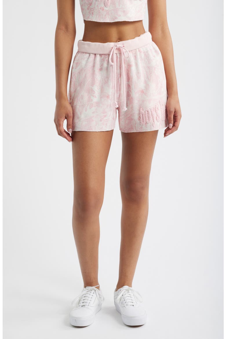 Manhunt Waffle Knit Drawstring Shorts, Main, color, PINK