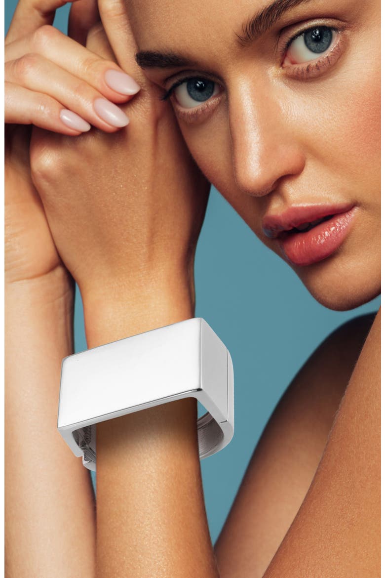 Flat Top Bangle Bracelet, Alternate, color, SILVER
