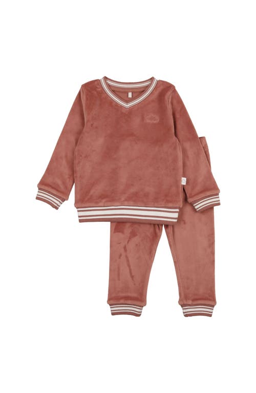 Pouf Velour Varsity Pj In Dusty Rose