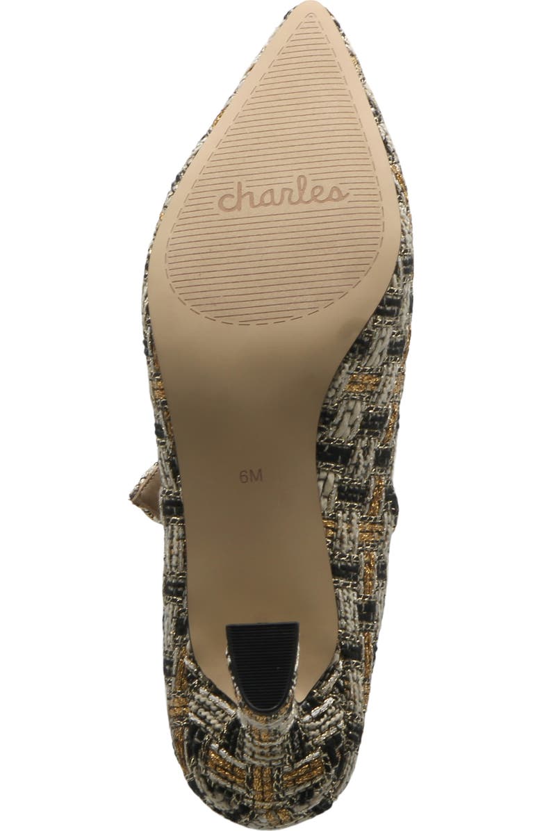 Charles by Charles David Avel Mary Jane Pointed Toe Mule, Alternate, color, Black-Gold-Tx