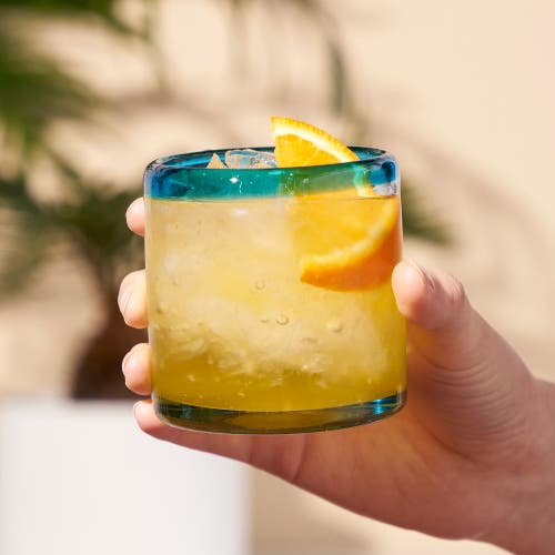 Twine Segunda Vida Primavera Recycled Short Tumblers Set Of 2 In Clear