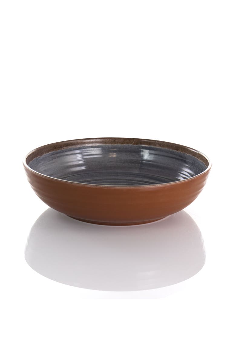 Elama Stone Oak 12 Piece Lightweight Melamine Dinnerware Set, Alternate, color, Black