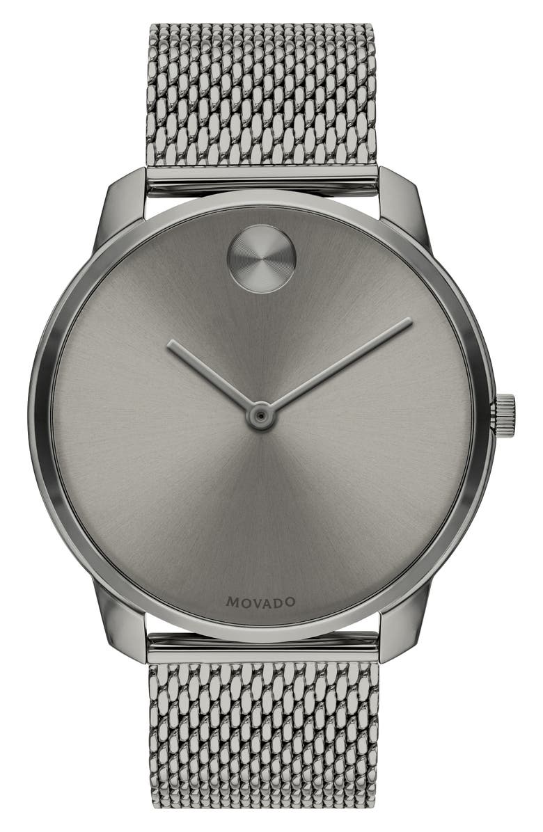 Movado Bold Mesh Bracelet Watch, 42mm, Main, color, Gray